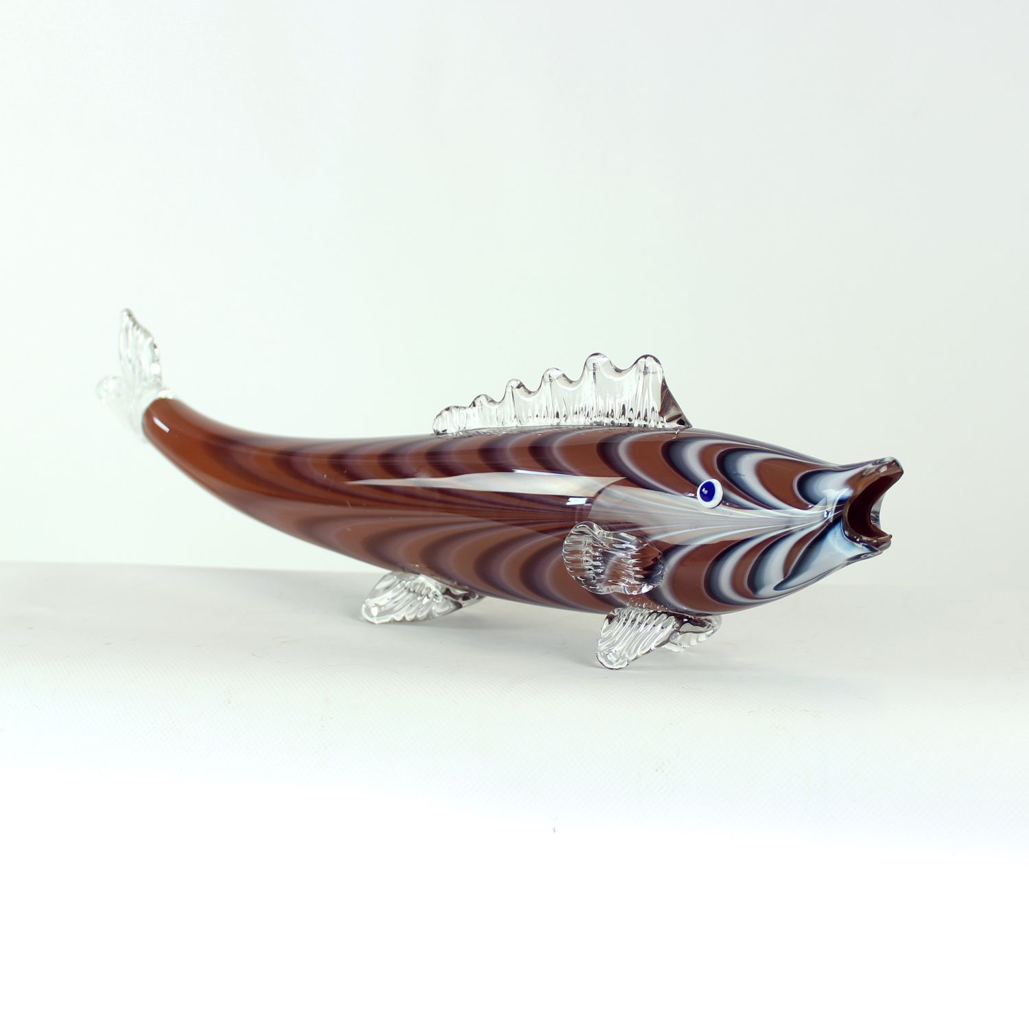 Large Hand Blown Art Glass Fish, Czechoslovakia, 1960s photo vinterior