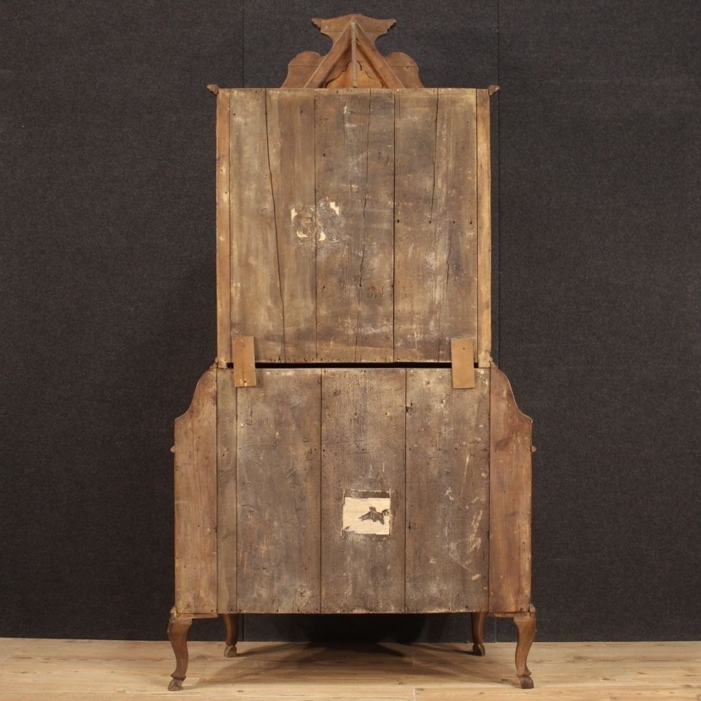 Furniture Venetian Trumeau In Walnut, Olive, Burl And Beech photo