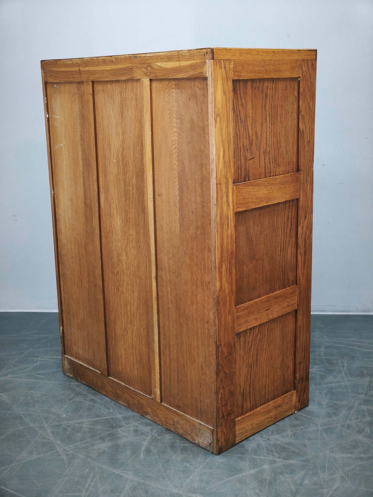 photo vinterior 1930s Czech Oak Glass Bookcase From A Baťa Factory