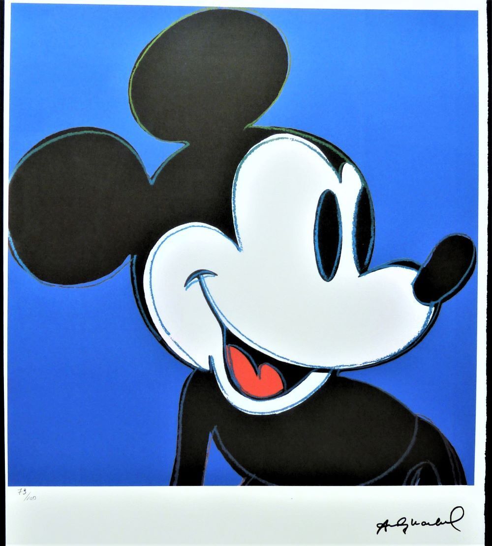 Andy Warhol  " Mickey Mouse Blau "  Signierte Lithografie, Limitiert 79/100 photo furniture
