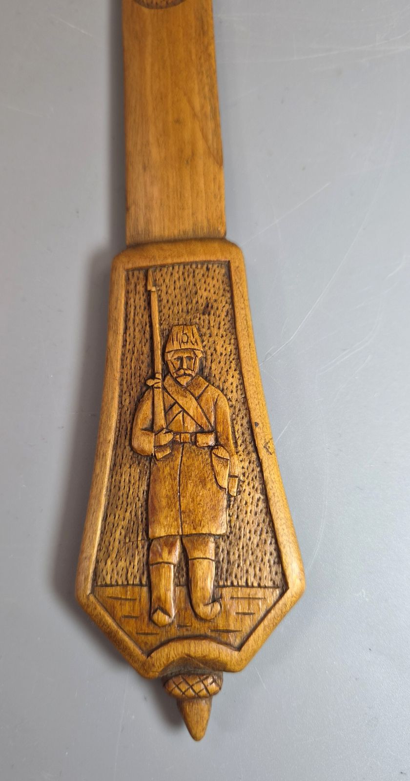Wwi Hongaarse Pow Loopgraafkunst Gesneden Houten Briefopener, Krasnojarsk Siberië 1916 photo for sale