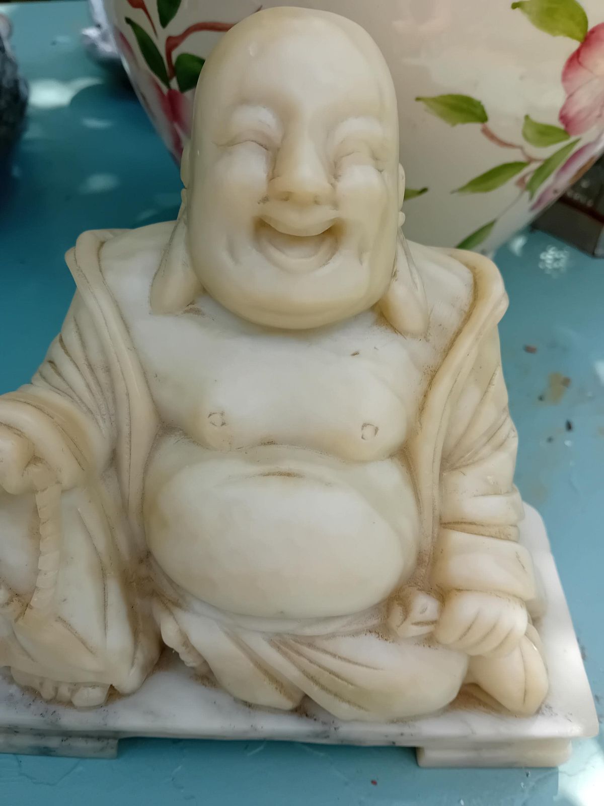 photo furniture Buddha Vintage Soapstone Statue: Laughing Happy Style