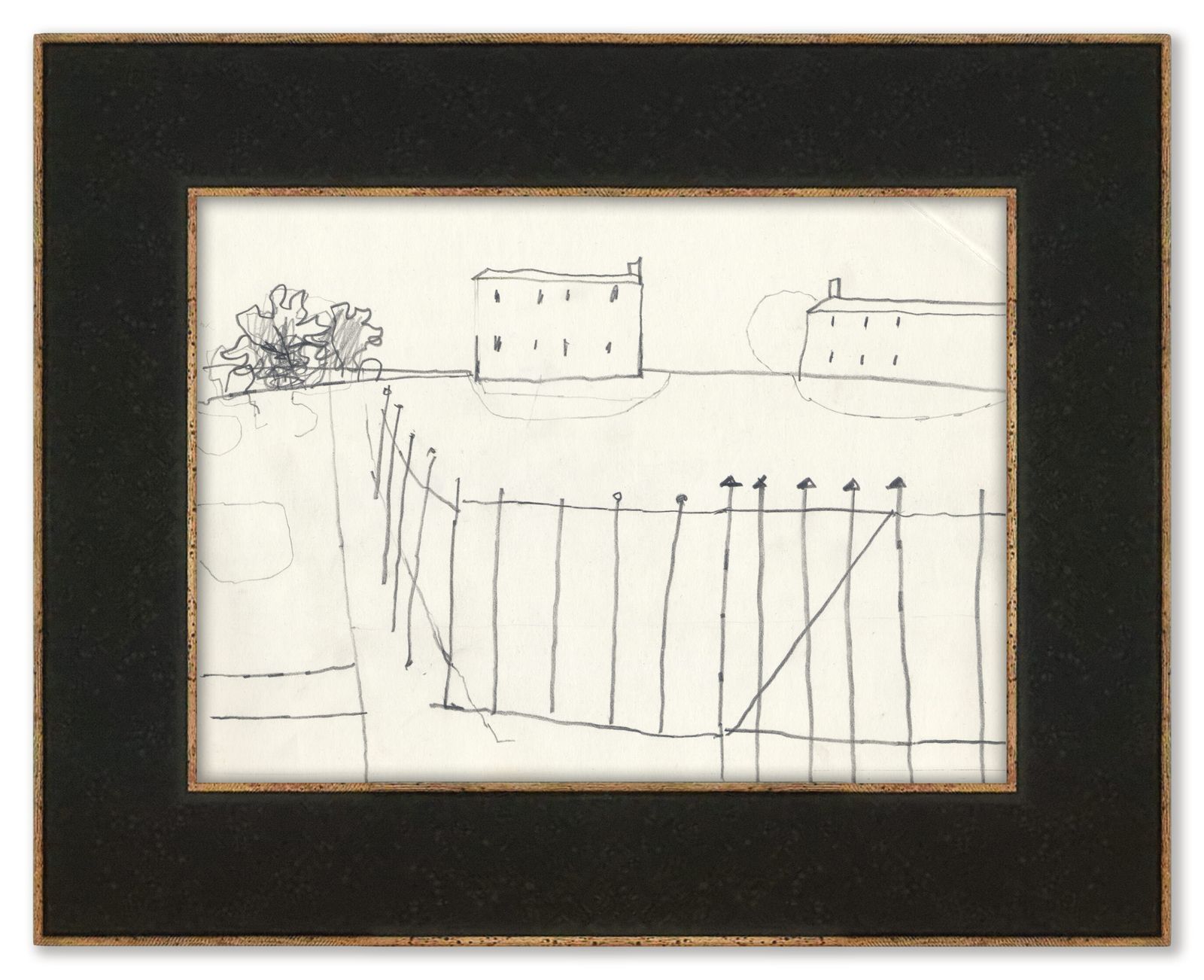 Charming Framed Pencil Sketch By Leading British Modernist Artist