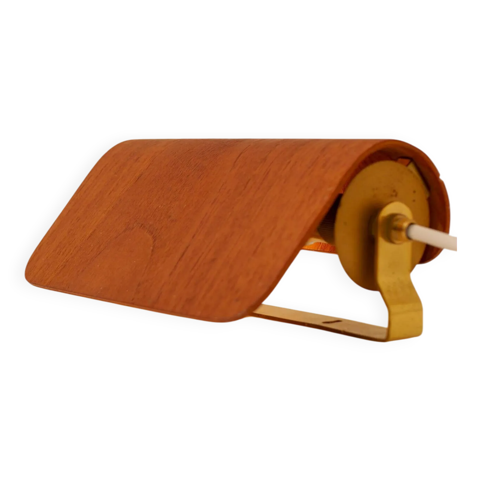 Vintage teakhouten wandlamp. Klassiek mid-century modern Scandinavisch design.