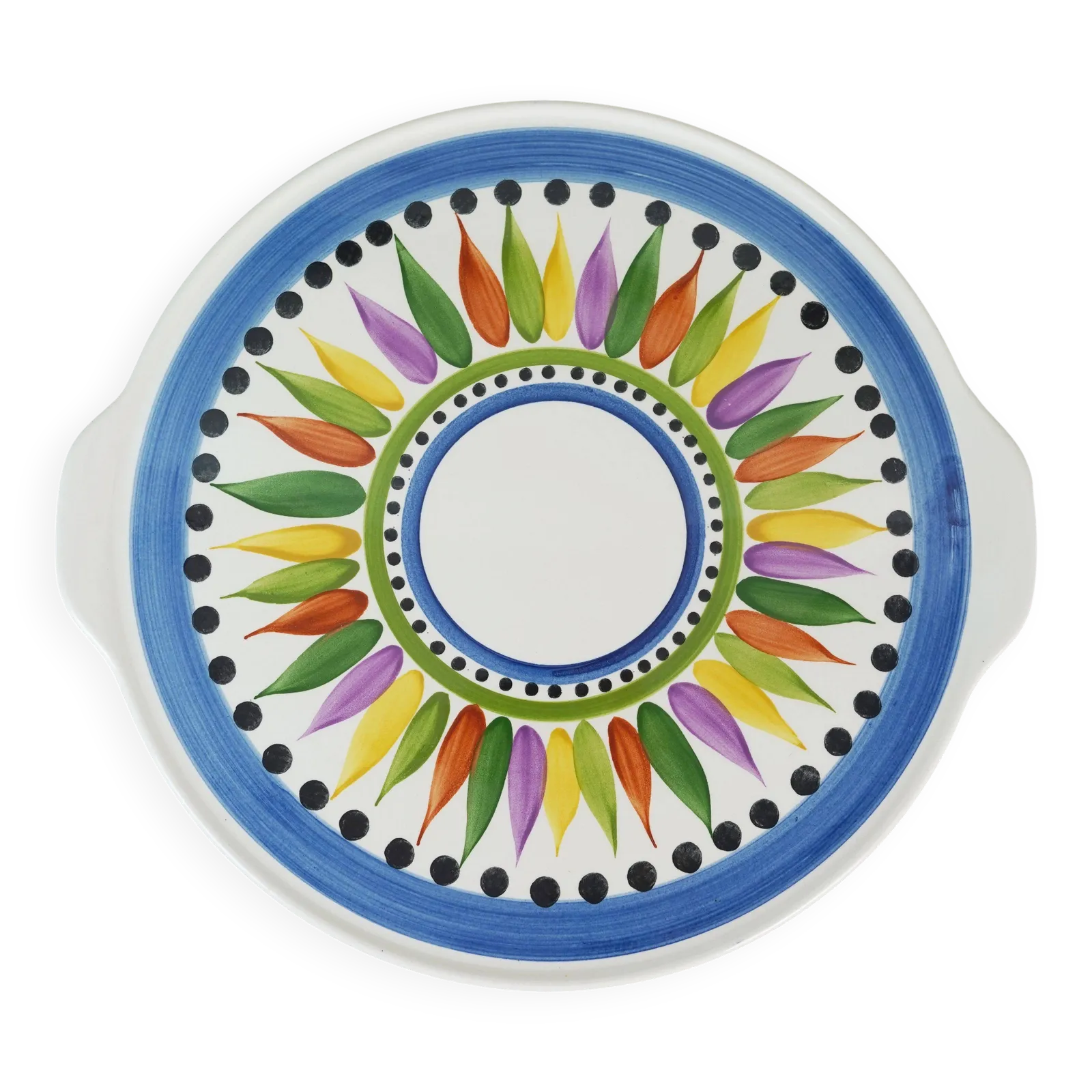 Zeldzame Villeroy & Boch taartschaal ca. jaren 1950 met handgeschilderd 'Karl'-decor