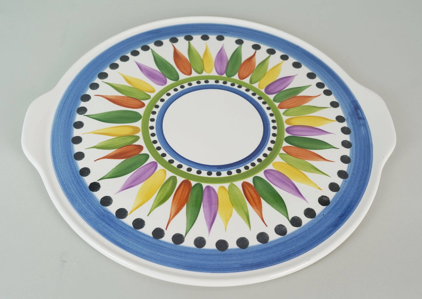 Zeldzame Villeroy & Boch taartschaal ca. jaren 1950 met handgeschilderd 'Karl'-decor photo for sale