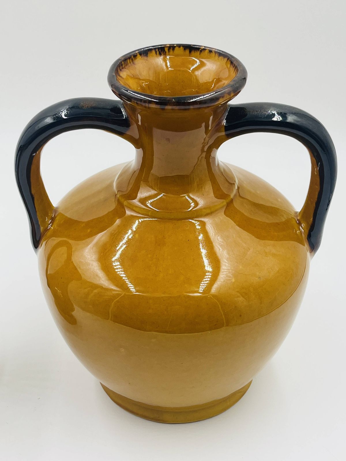 Pair Of Vintage Coulobres Vases In Ochre Ceramic photo furniture