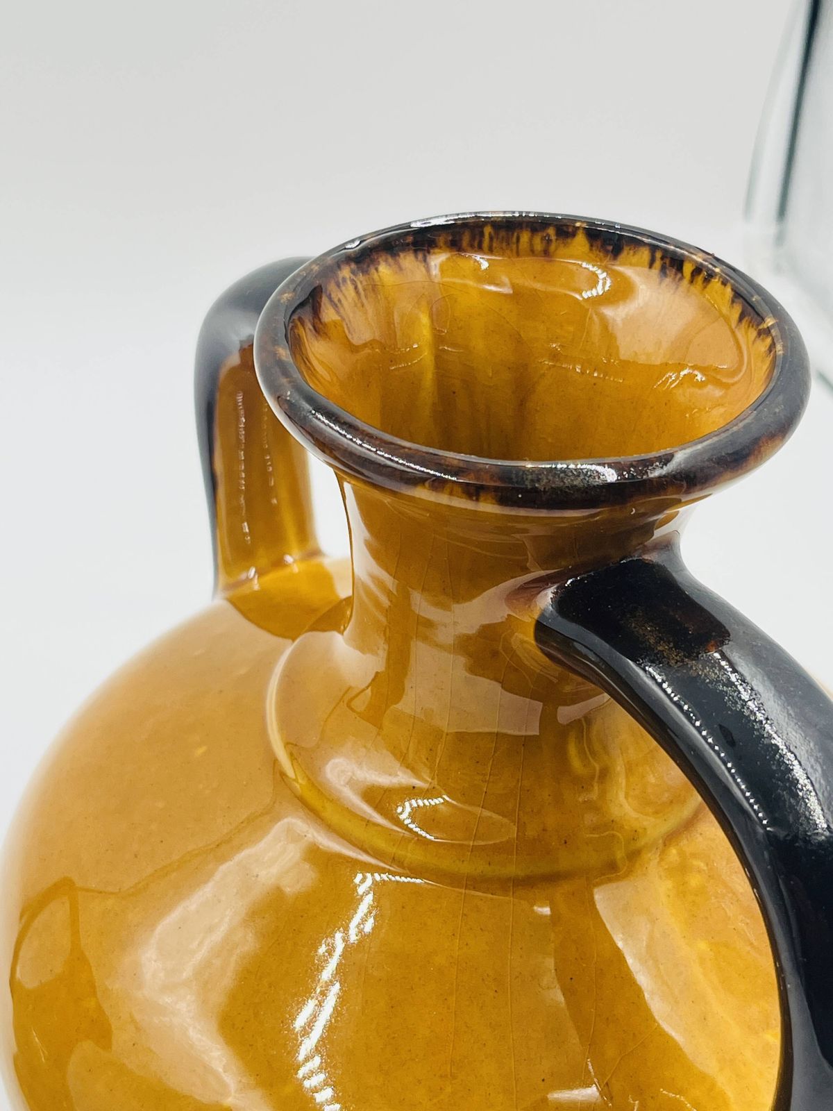 Pair Of Vintage Coulobres Vases In Ochre Ceramic photo 88.0