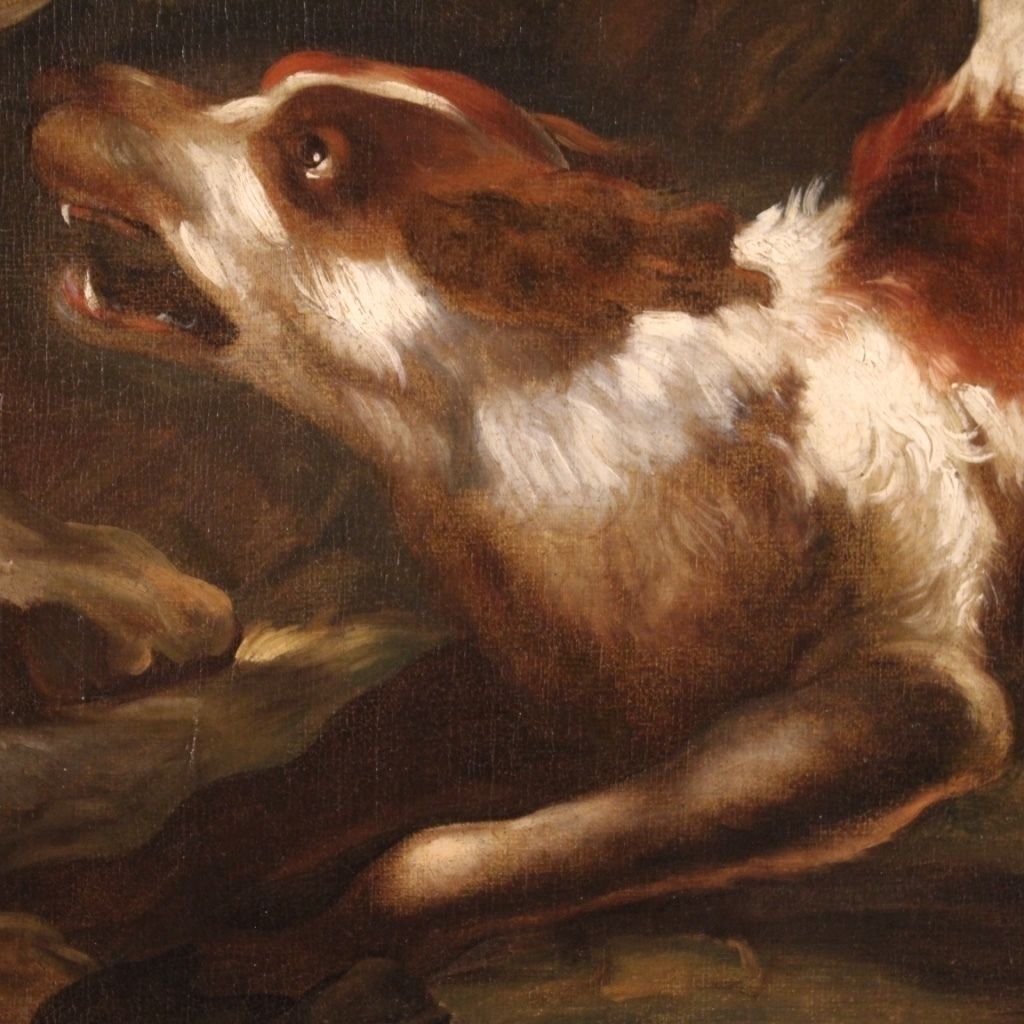 Kunst Lombardijns schilderij, 17e eeuw – Herder met zijn honden photo