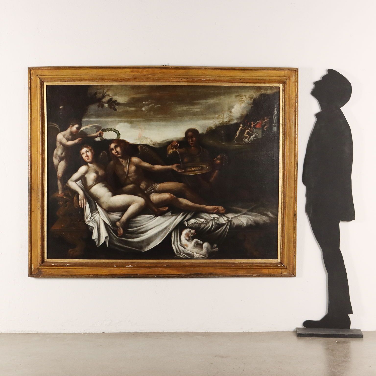 Peinture Amour et Psyché, huile sur toile, Italie, XVIIIe siècle photo furniture