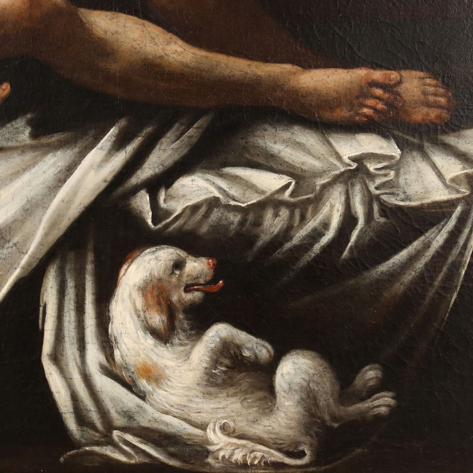 Peinture Amour et Psyché, huile sur toile, Italie, XVIIIe siècle photo vintage