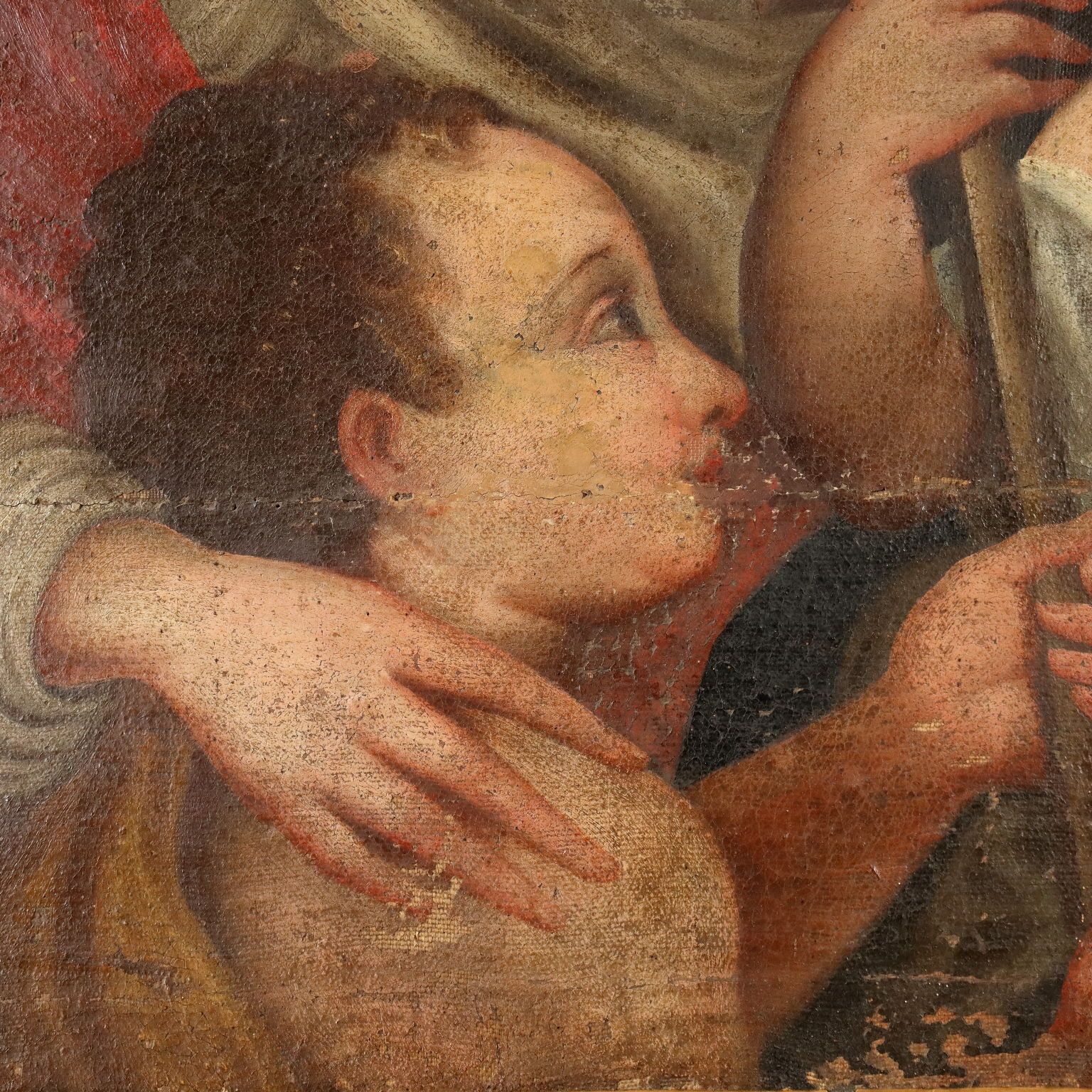 Sujet religieux, huile sur toile, Italie, XVIIe siècle photo vinterior