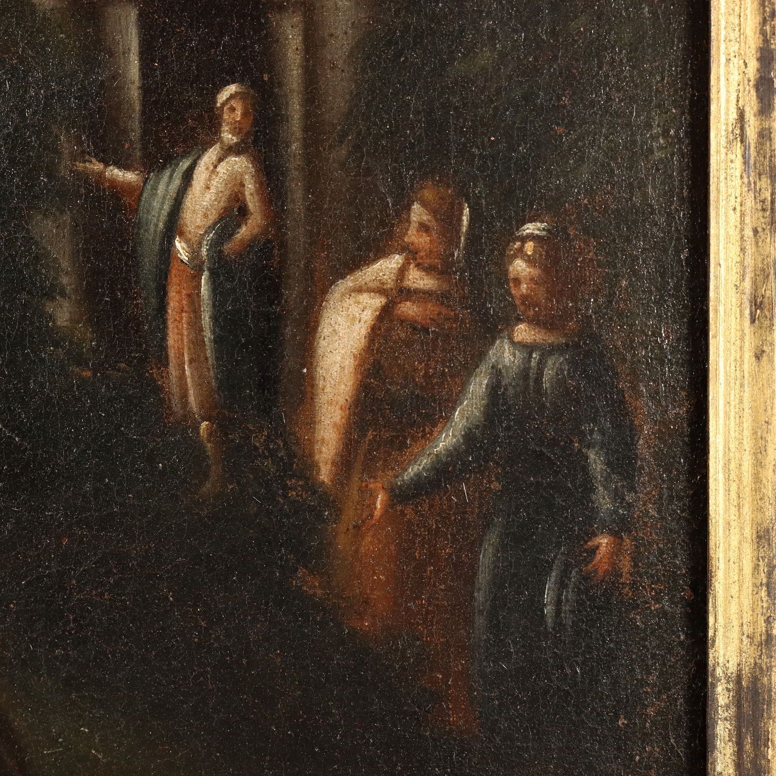 photo furniture Antique Painting '600 '700 Moses Rescued From The Water Oil On Canvas