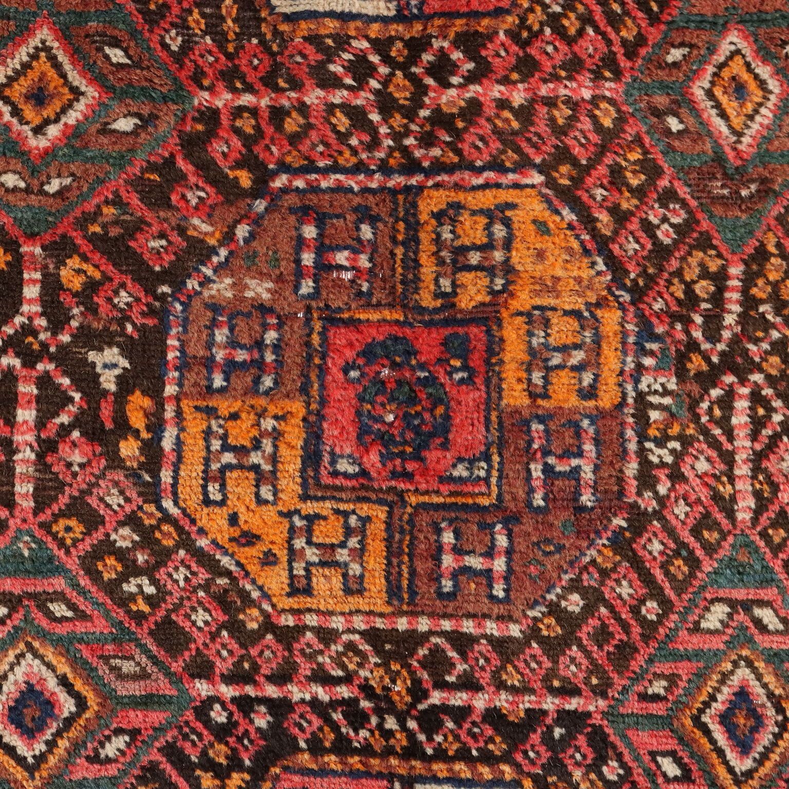 Tapis d'époque Kazak en laine, gros nœuds, Turquie, 149 x 55 in photo Textiles