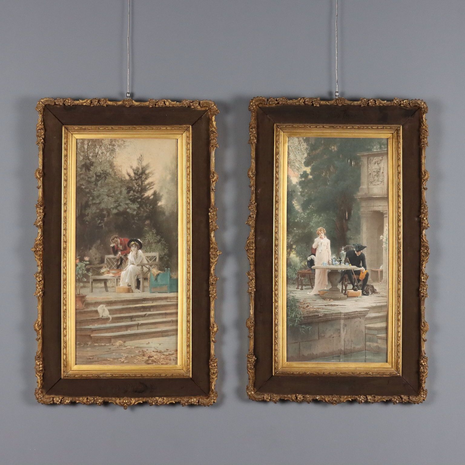 Lithographies en couleur d'époque signées Marcus Stone, XIXe siècle