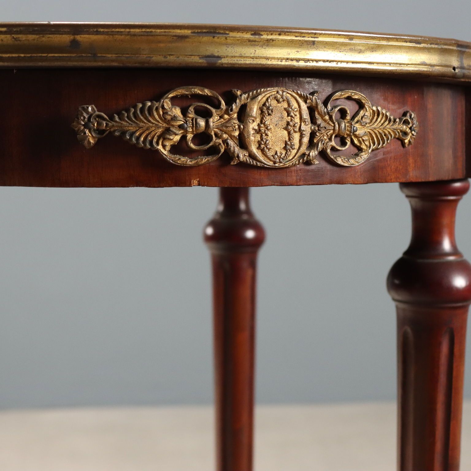 Small Antique Table Mahogany Marble Italy XX Century photo Furniture