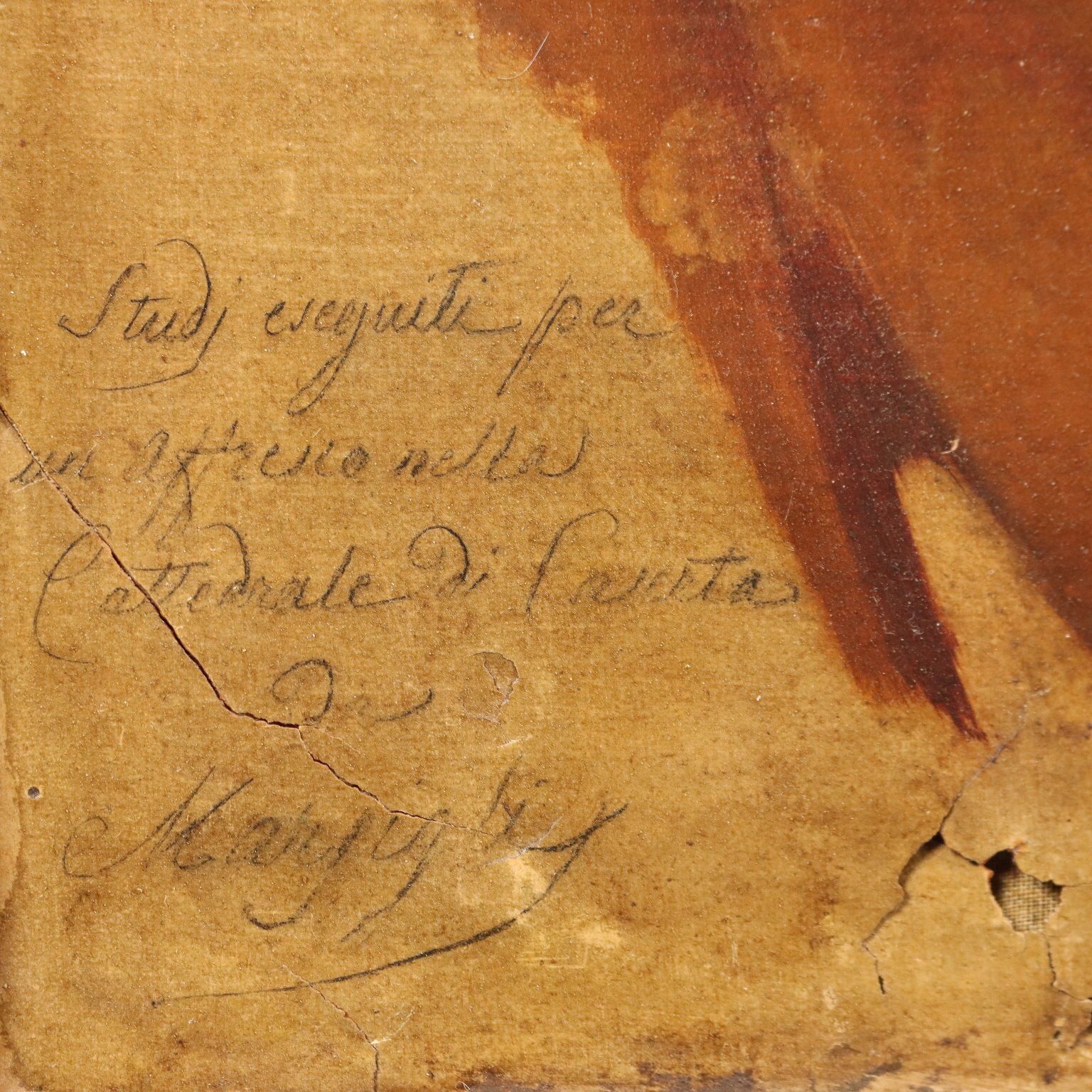 Antique Painting Signed Filippo Marsigli Oil On Paper 1840 Ca. photo buy