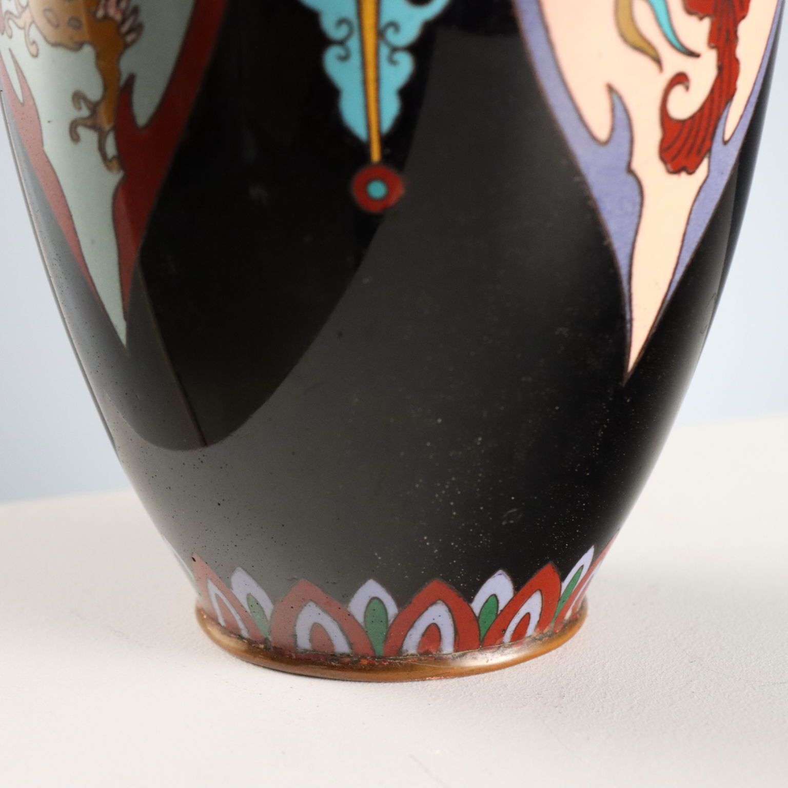 Antique Vase Cloisonné Metal Japan Meiji Era 1868 1912 photo vintage