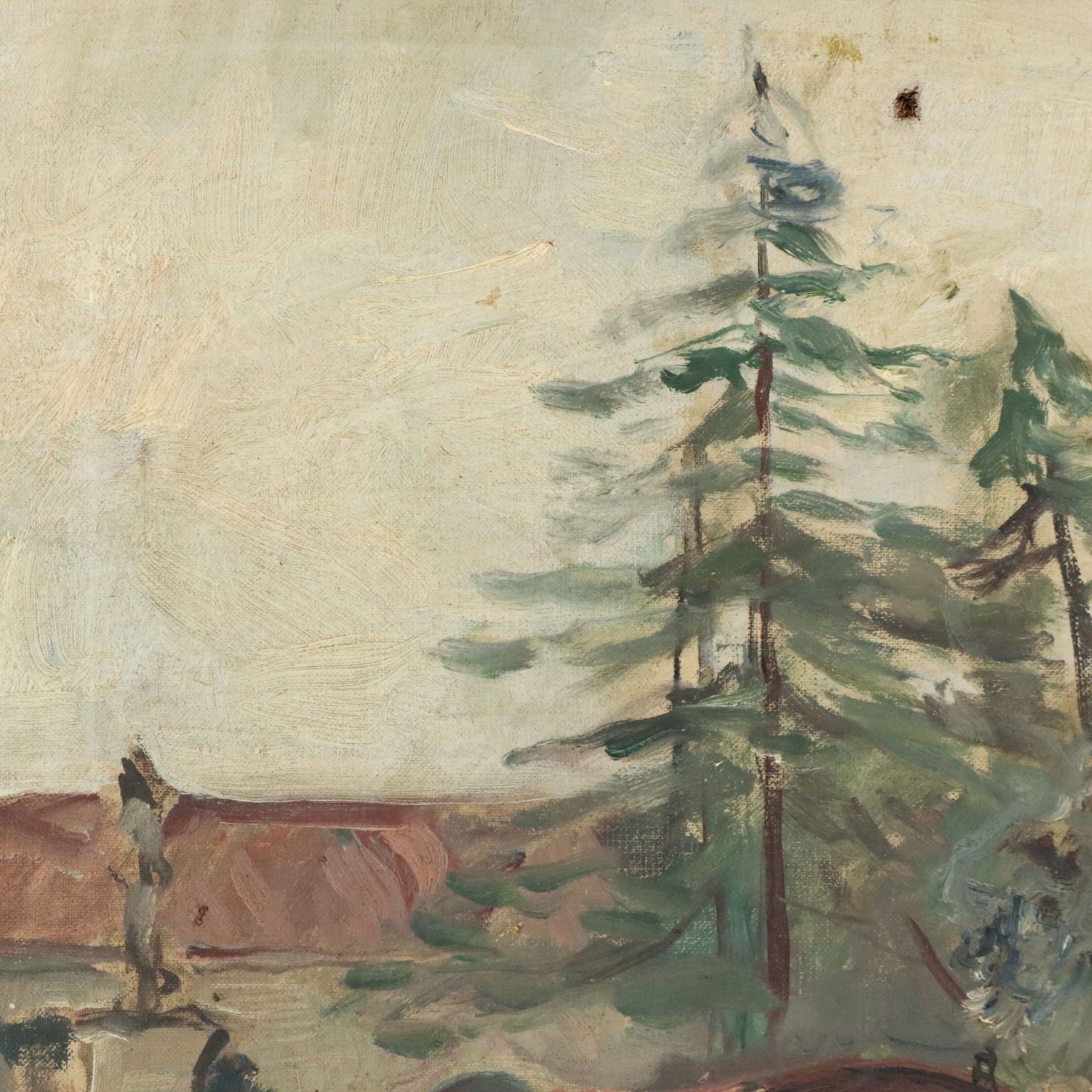 Tableau d'époque signé Carlo Cherubini, huile sur toile, XXe siècle photo 690.0