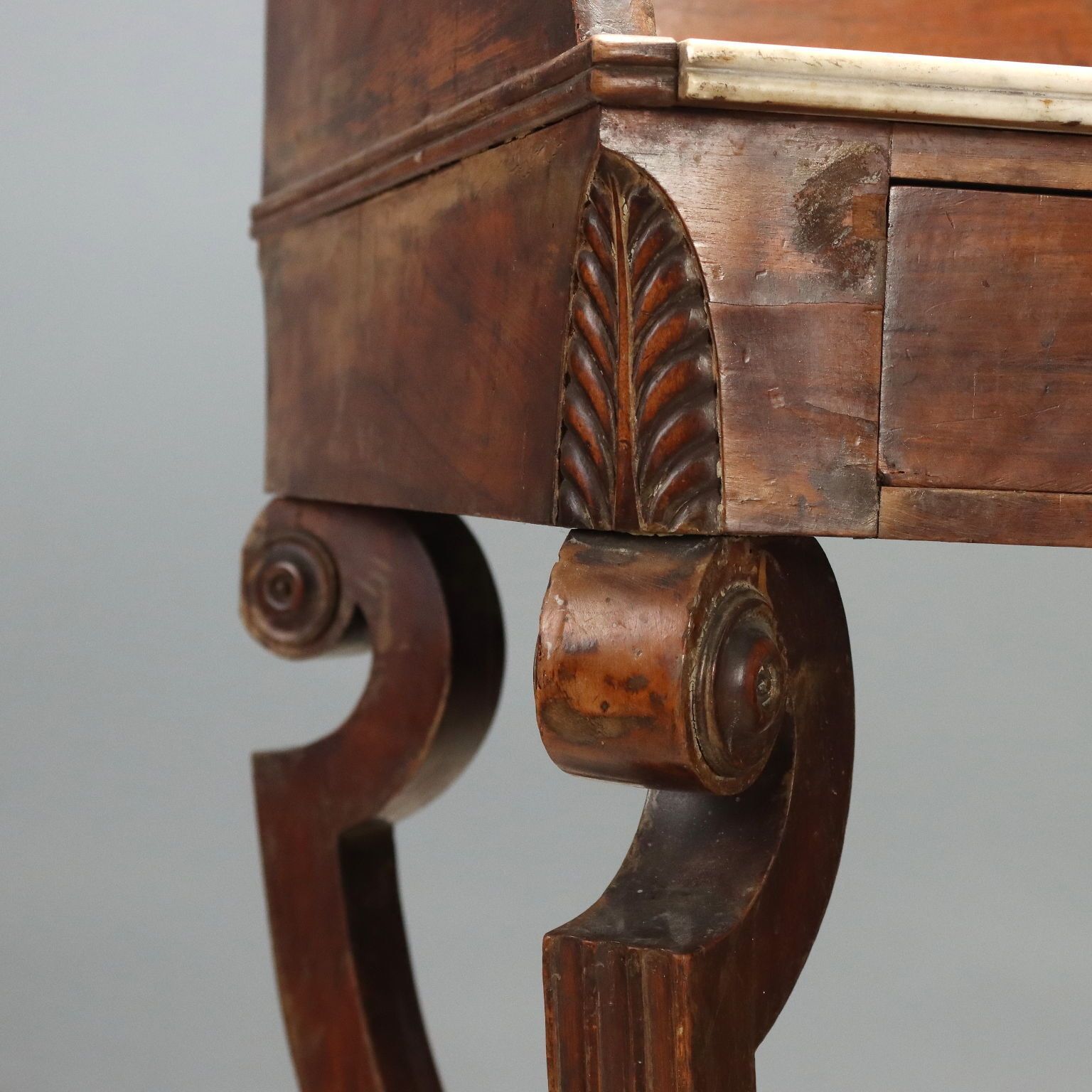 Antique Desk Empire Walnut Marble Top Italy XIX Century photo buy