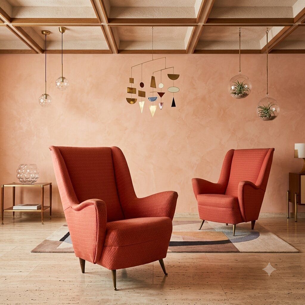 Vintage Armchairs With Fabric Upholstery From The 1950s photo furniture