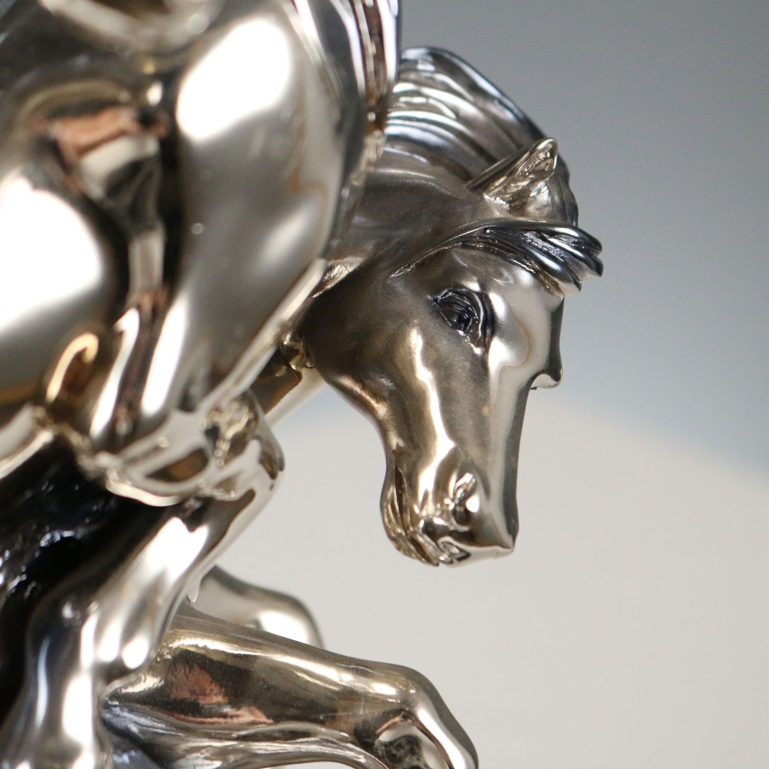 Composition Of Horses Silver Foil Ottaviani Manufacture Italy 1990s photo Art