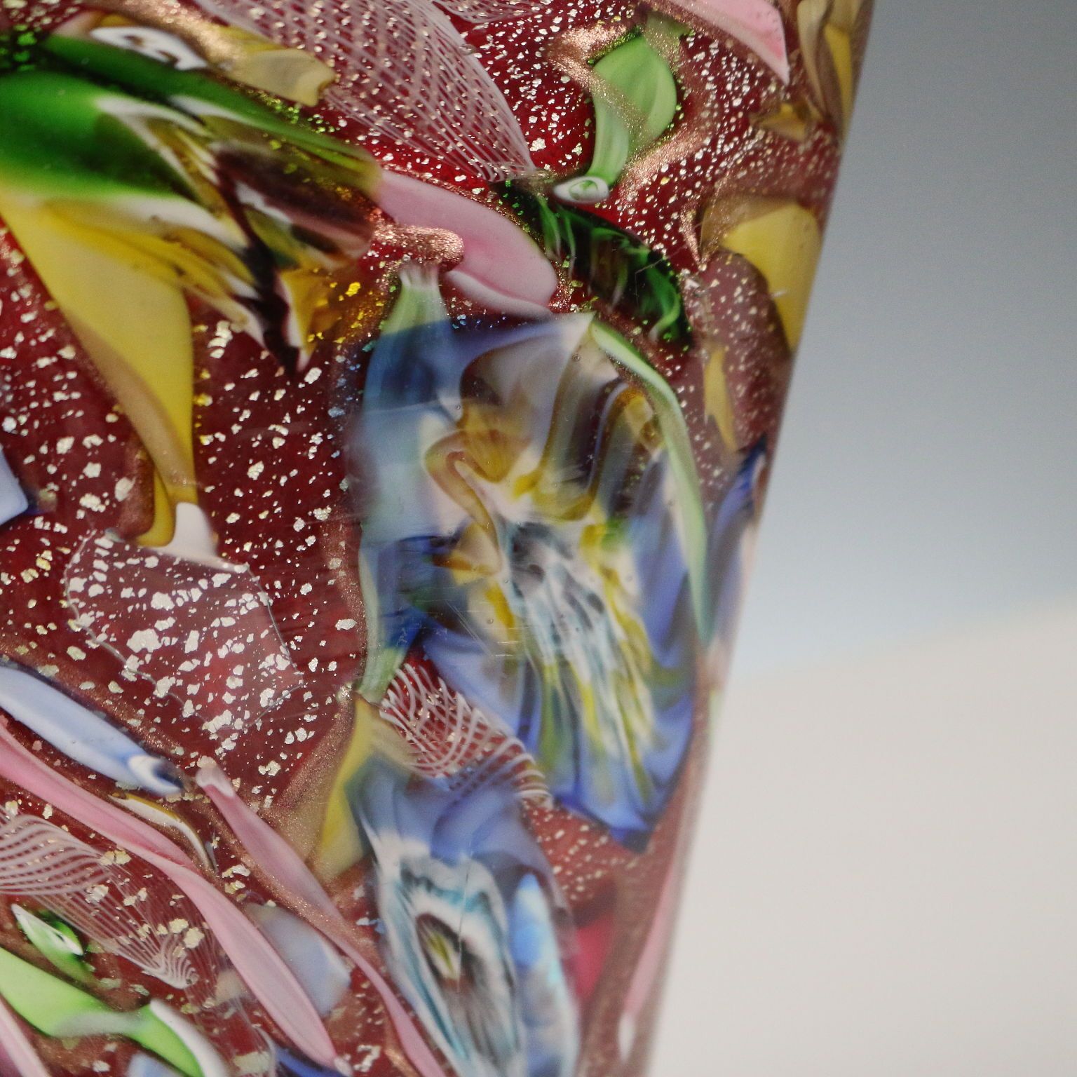 Vintage Vase Glass Murano Manufacture Italy XX Century photo vinterior