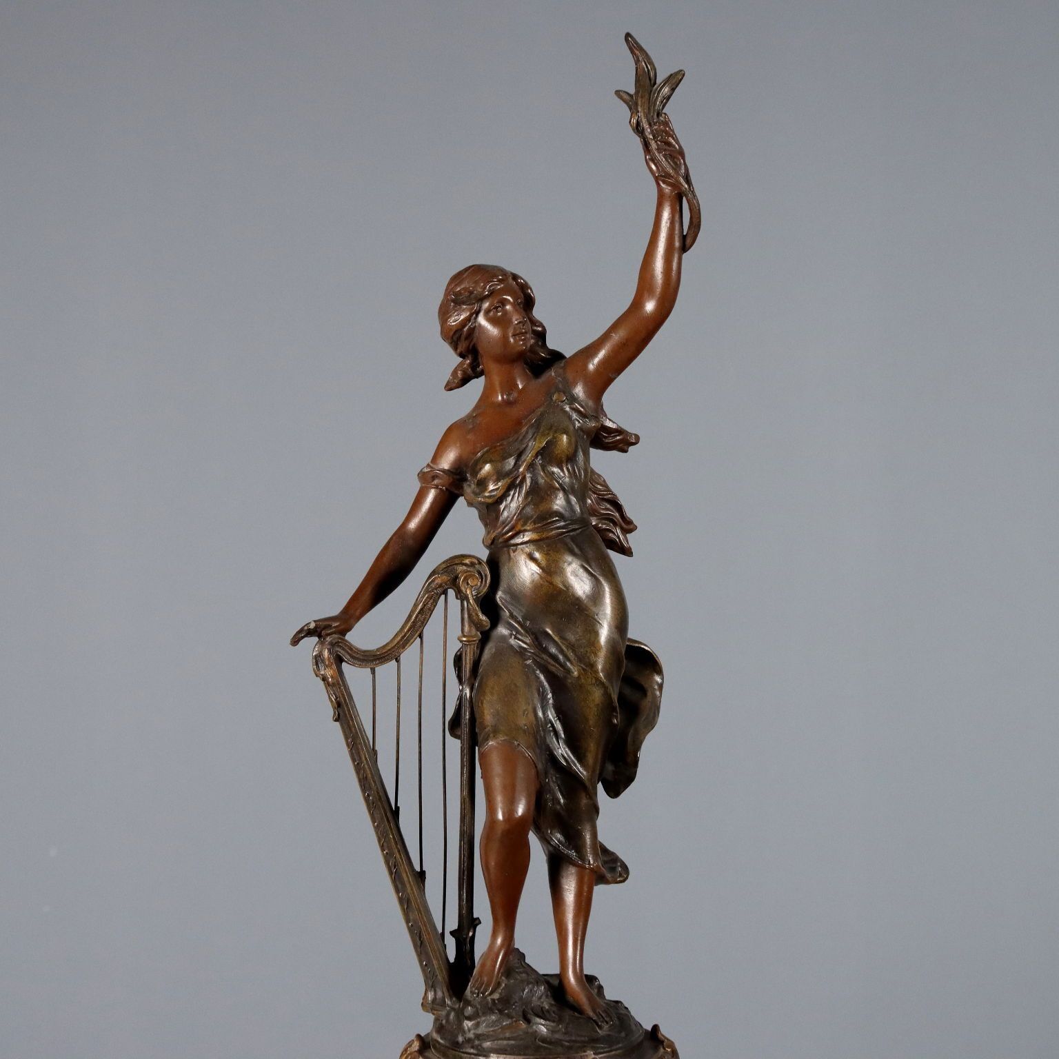 Pendule d'époque en antimoine et marbre, France, XIXe siècle photo vinterior