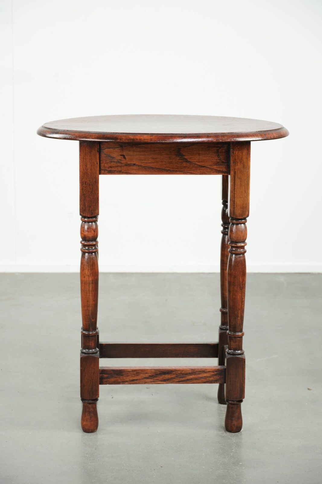 Antique Oval English Oak Side Table From The Early 20th Century With Beautiful Colors photo Furniture