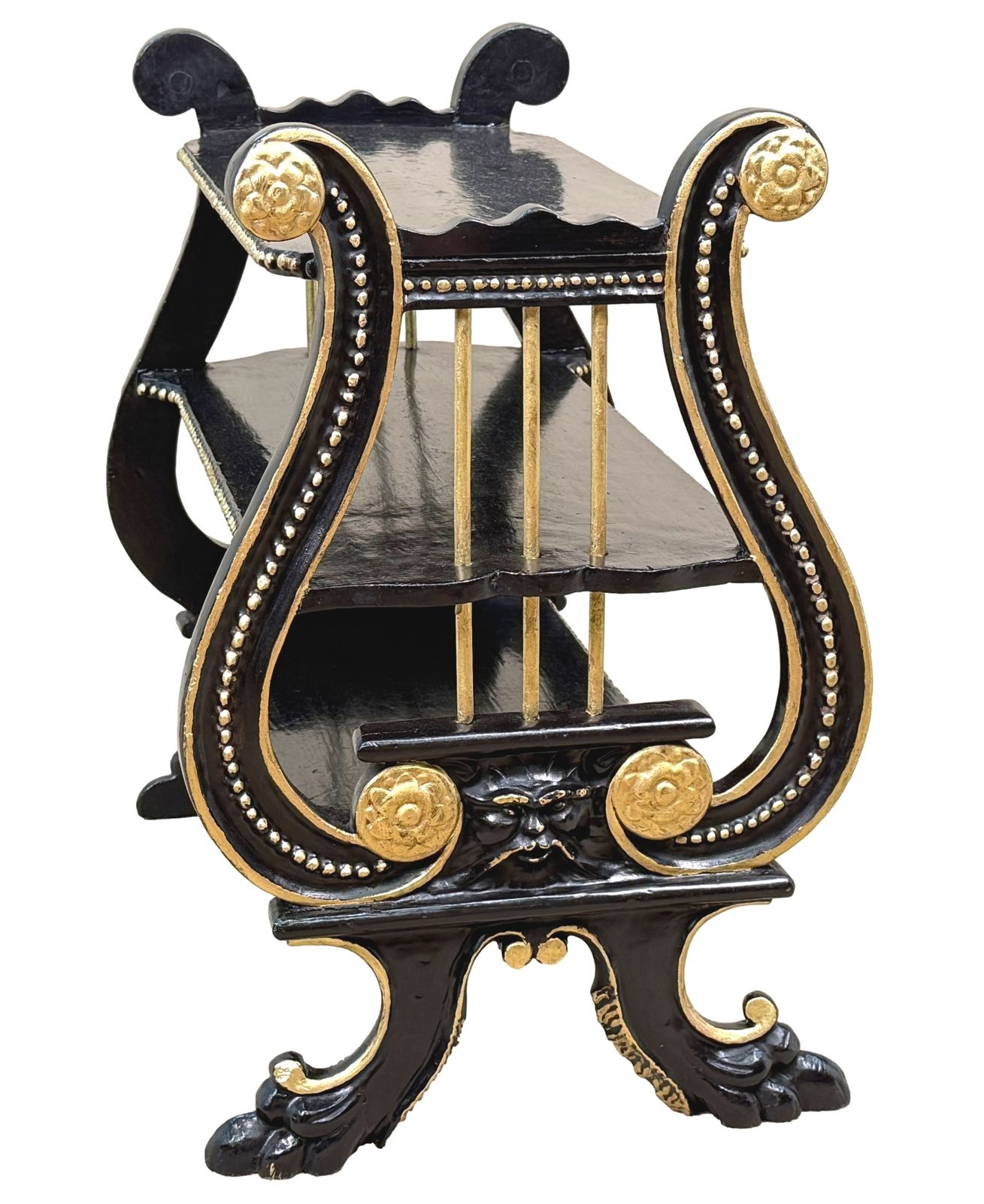 Late 19th Century Ebonised & Parcel Gilded étagère (England, Circa 1880) photo furniture