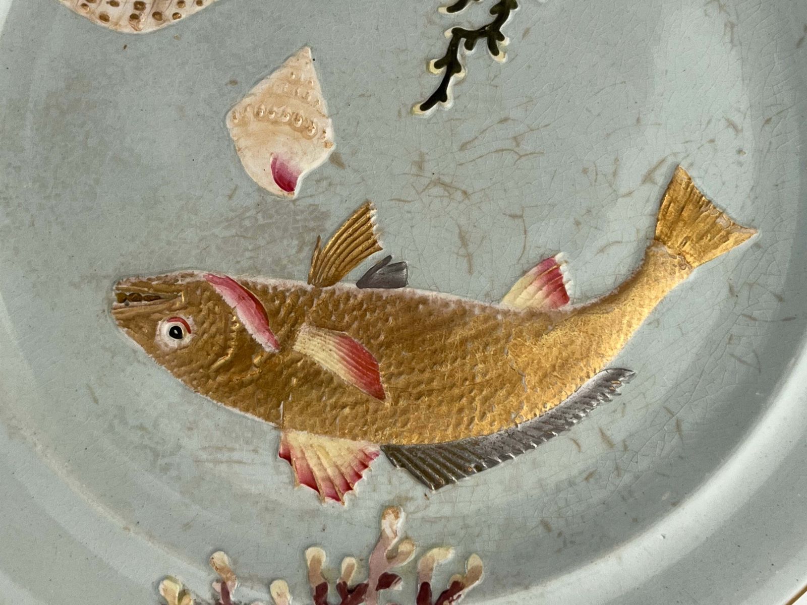 Ridgway Ironstone Bord, Handgeschilderd Visontwerp, Aesthetic Period, ca. 1884 photo Woonaccessoires
