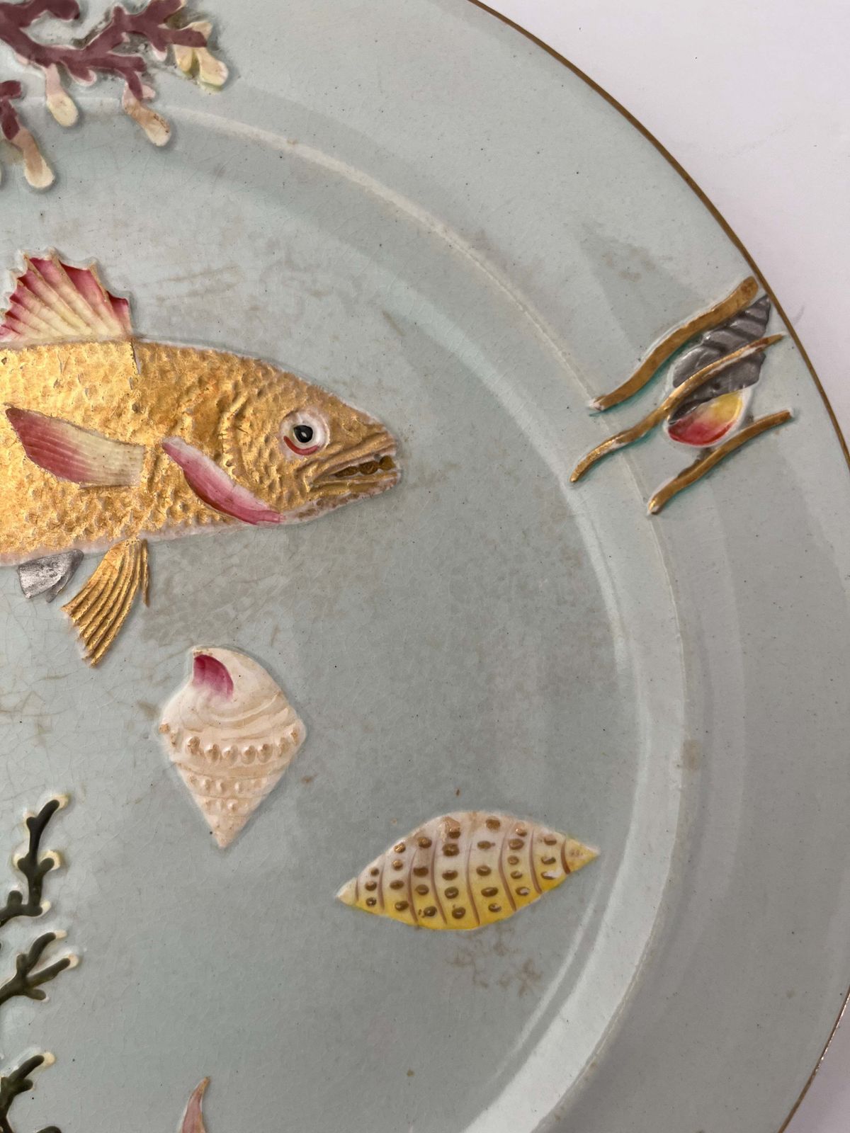 Ridgway Ironstone Bord, Handgeschilderd Visontwerp, Aesthetic Period, ca. 1884 photo buy