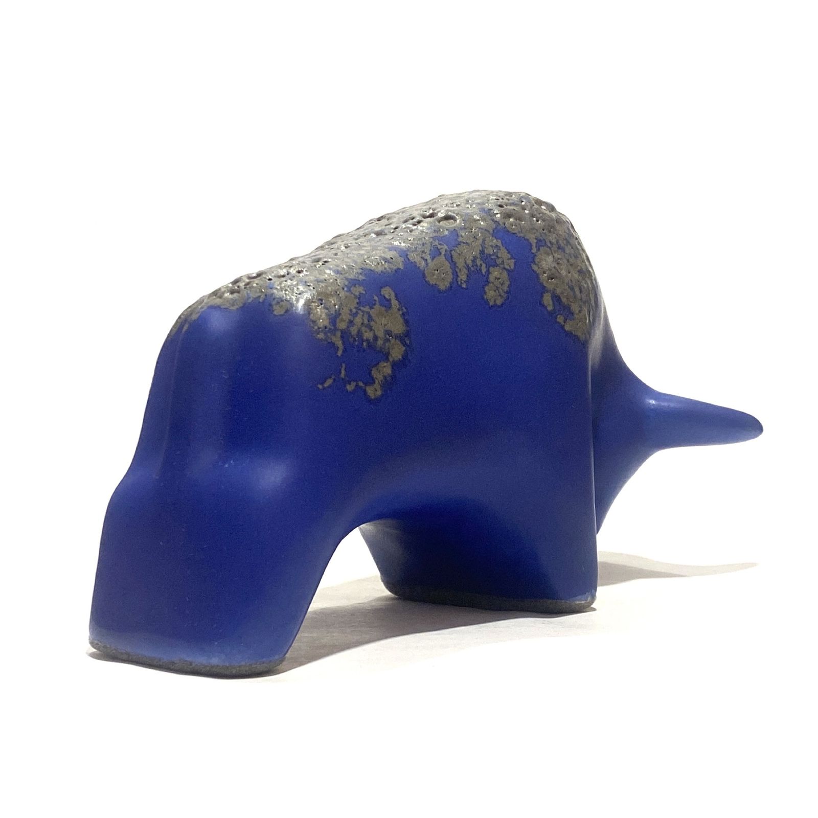 Otto Keramik Bull In Blue Fat Lava Glaze, West German Pottery Style Sculpture photo Art