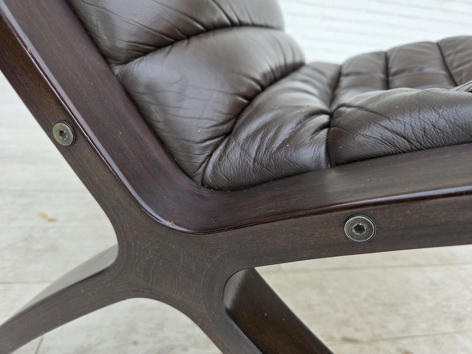 Jaren 1970, Deense fauteuil van Peter Hvidt & Orla Mølgaard voor Fritz Hansen. photo vinterior