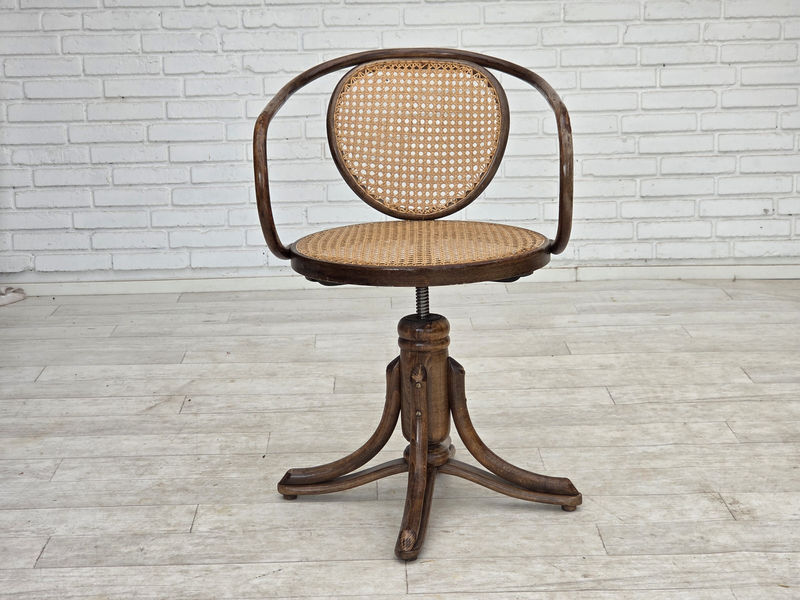 1950s, Swivel Armchair, Bent Wood, Furniture Mesh. photo for sale