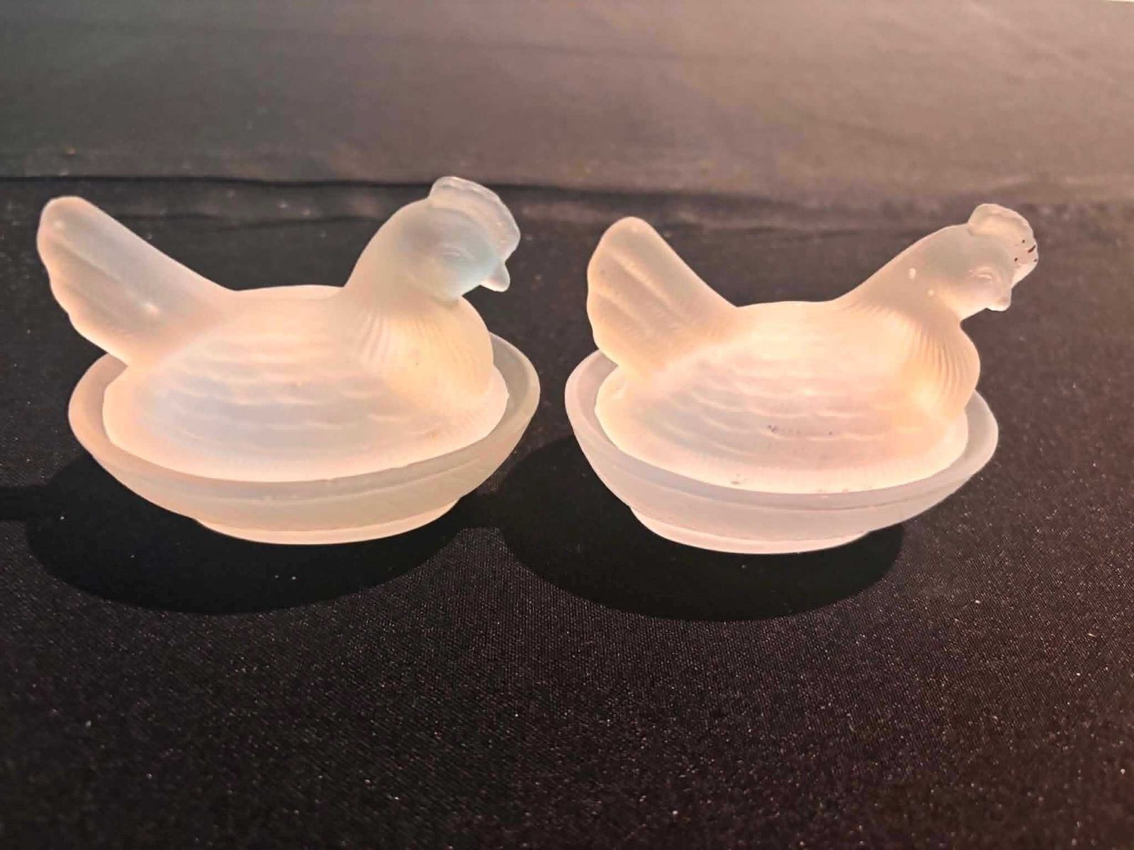 Vintage Frosted Glass Hen On Nest Salt Cellars Set Of 2, Mini Chicken Dishes, Easter Farmhouse Table Decor Vintagechicbruxelles 5 Out Of 5 Stars photo Home Decor