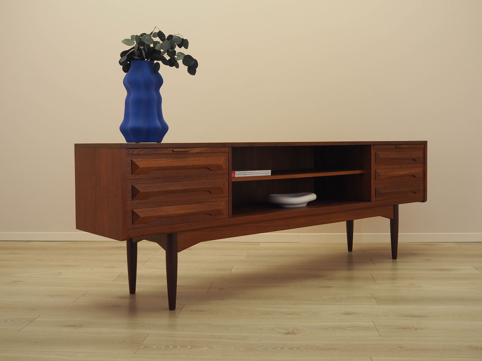 Danish Teak Sideboard With Pull Out Surfaces And Drawers, 1970s photo vinterior