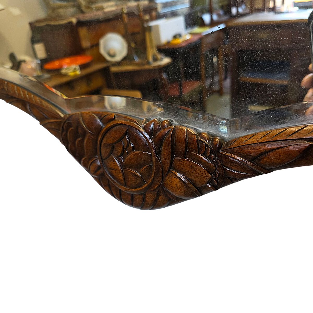 Franse art deco waaiervormige spiegel, jaren 1920 photo Woonaccessoires