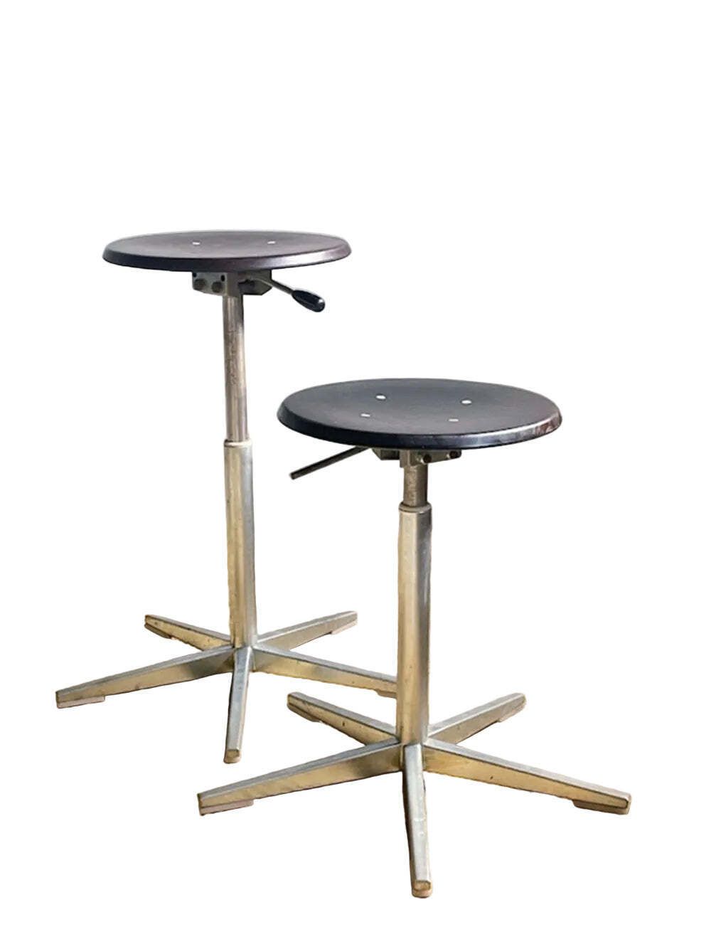 Pair Of Vintage Embru Adjustable Atelier Stools, Switzerland, 1960s–1970s