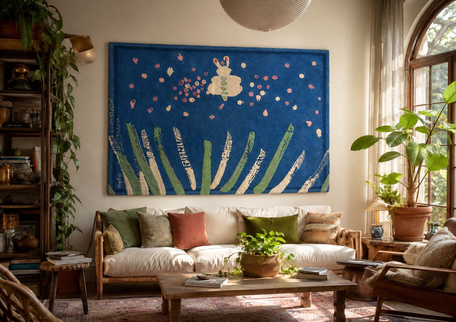 Tisca “Sophie” Hand Tufted Wool Rug, France, 1990s photo vinterior