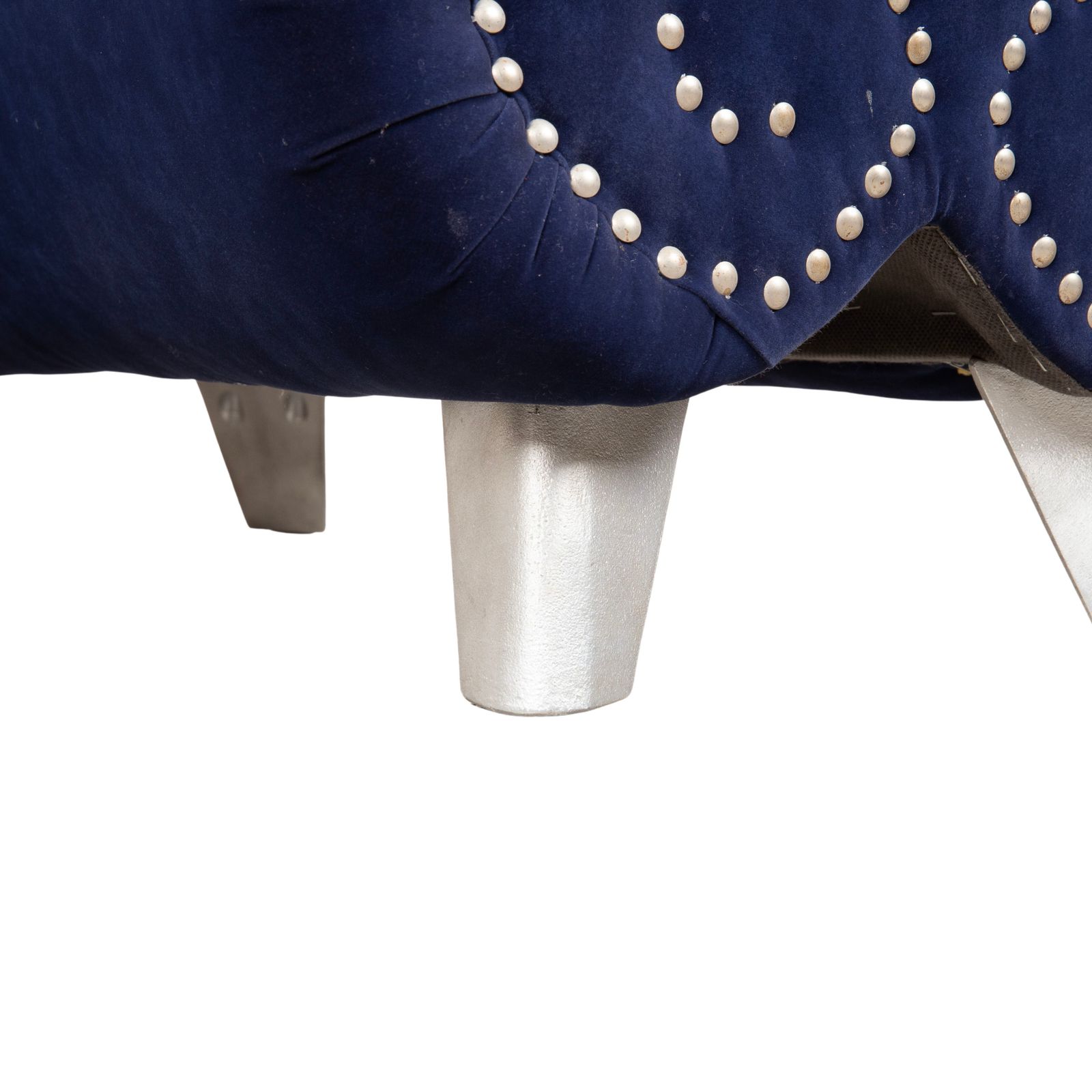 Bretz Gaudi Velvet Fabric Stool Dark Blue photo Meubels