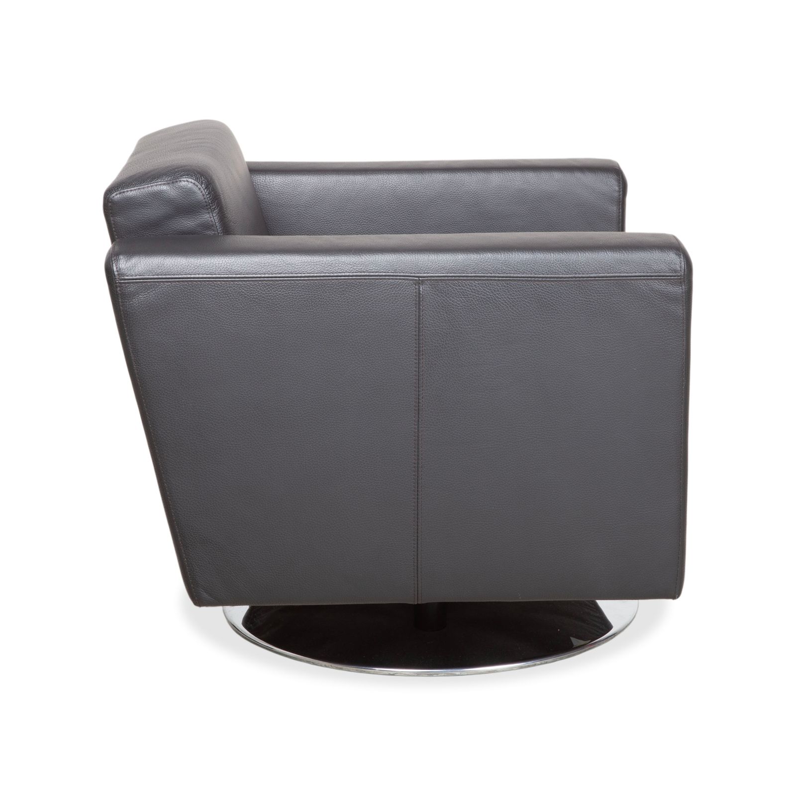 photo for sale Brühl Serge Leather Armchair, Black Chrome, Swivel Function