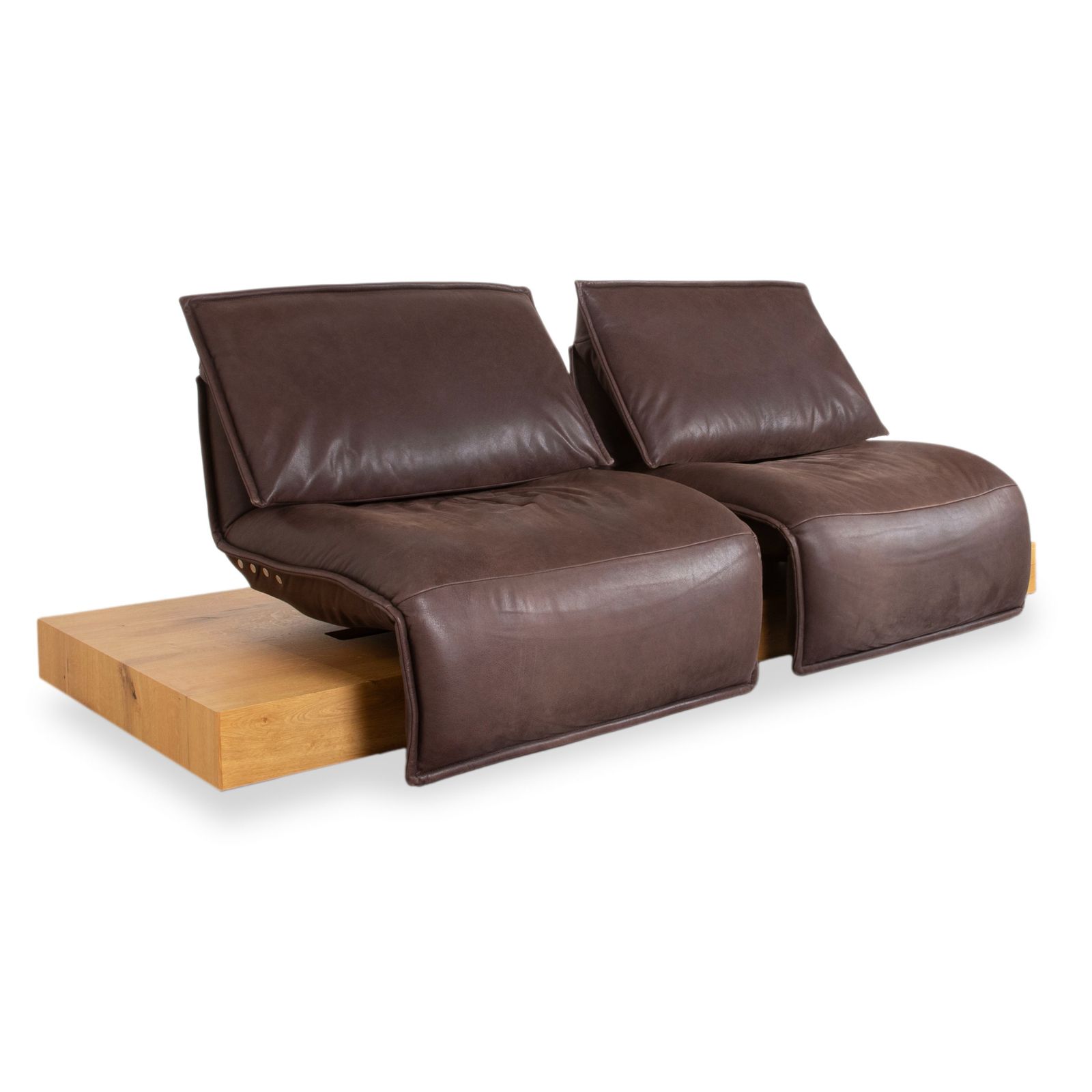 Koinor Free Motion Edit 3 Leather Two Seater Brown Electric Function Sofa photo for sale