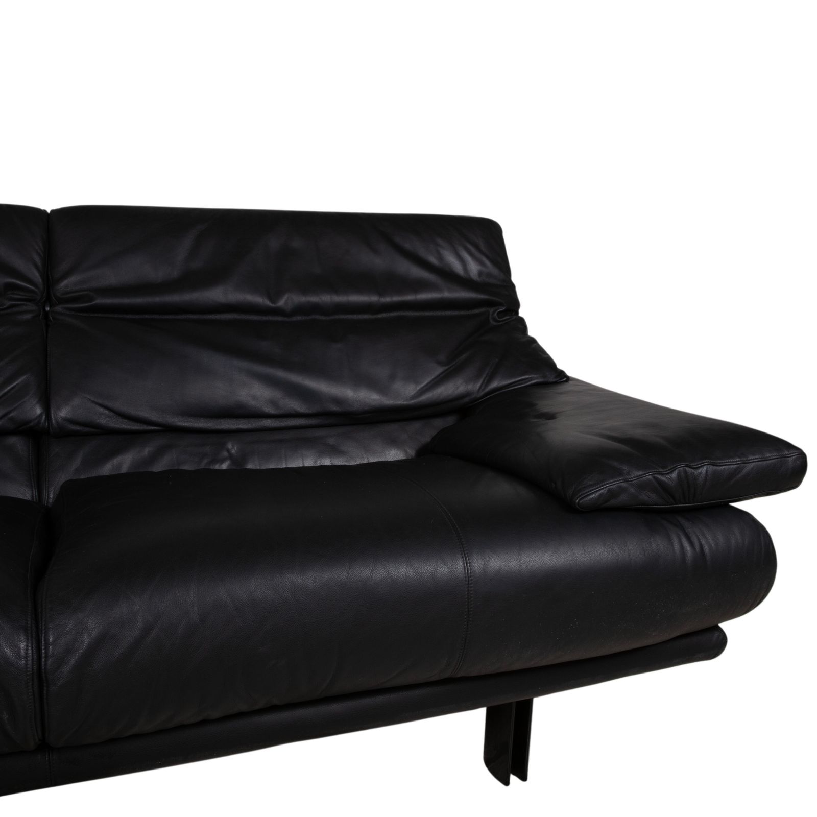 B&B Italia Alanda Leather Two Seater Black Sofa Manual Function photo vinterior