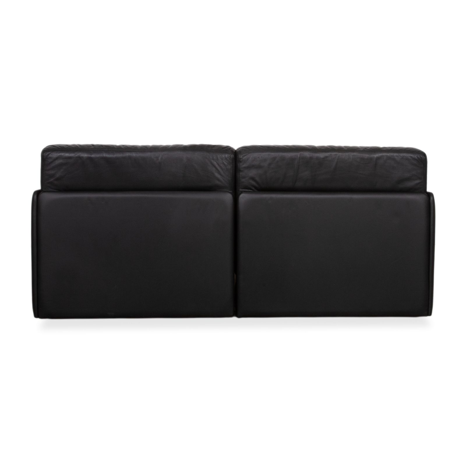 photo furniture De Sede DS-78 Leather Two Seater Black Sofa Manual Function Sleeping Function
