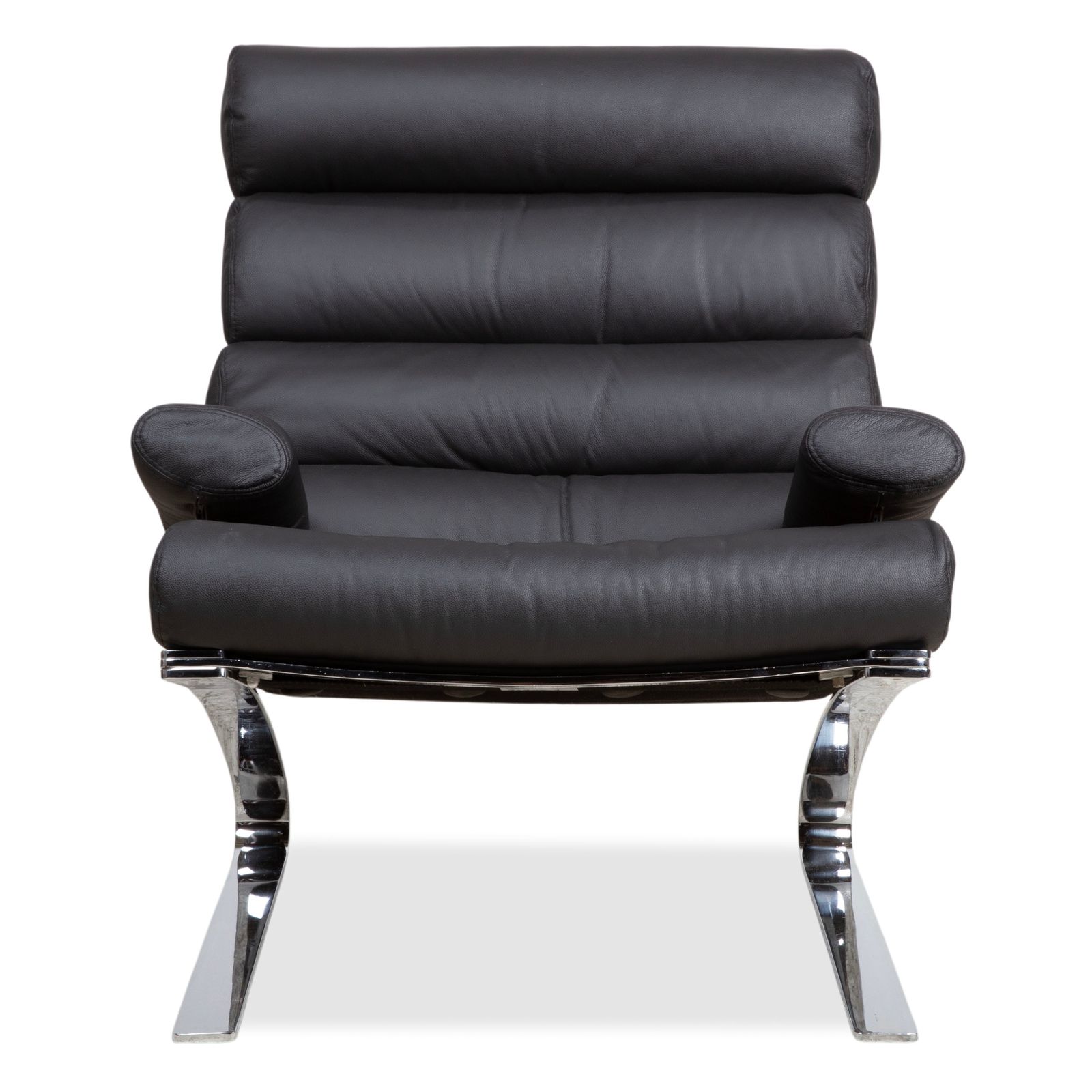 photo furniture Ensemble de fauteuils cantilever Cor Sinus en cuir chromé noir, retapissés