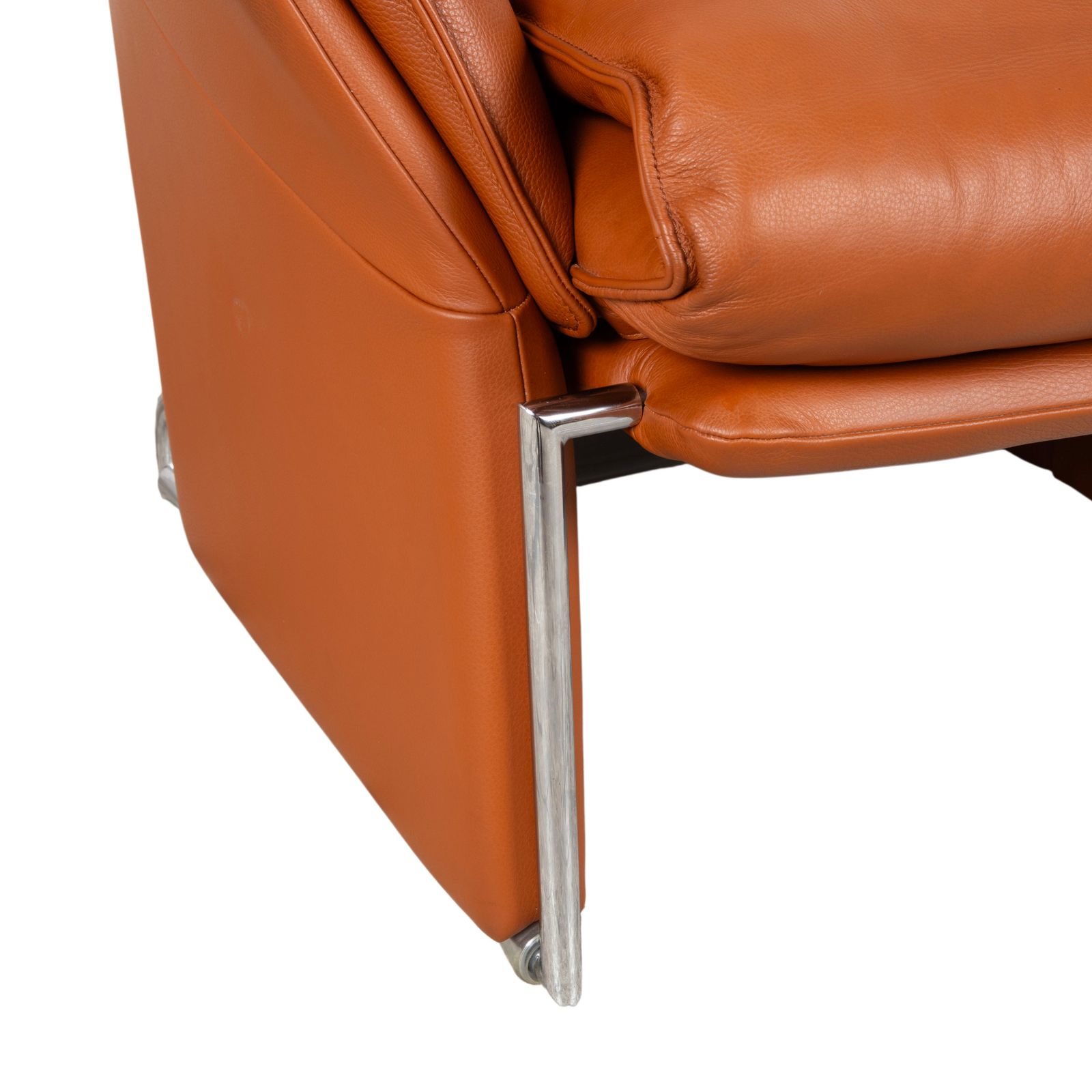 Fauteuil FSM Unus en cuir et chrome, cognac, fonction manuelle photo Mobilier