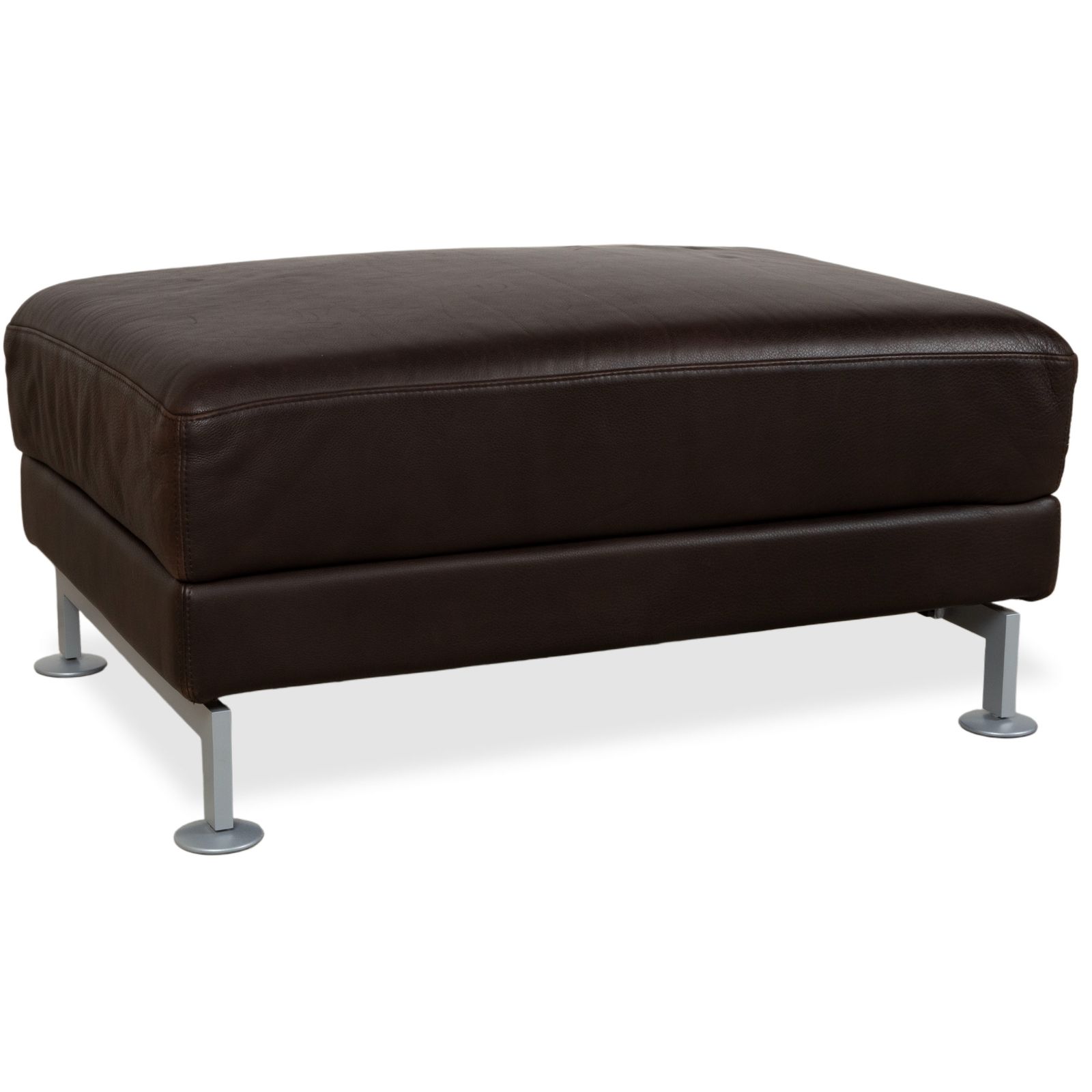 Canapé d'angle Brühl Moule en cuir marron, ottoman, chrome, fonction manuelle photo Mobilier