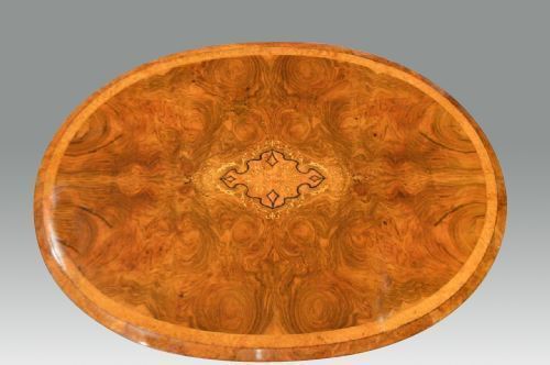 Quality Burr Walnut, Amboyna And Marquetry Inlaid Antique Window,Lamp Table photo furniture