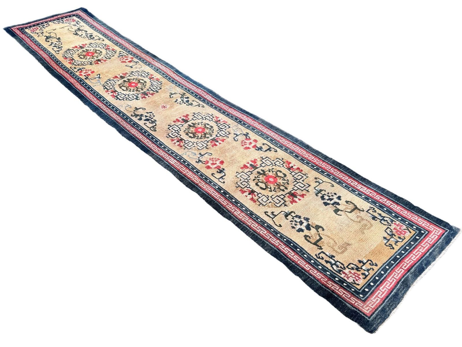 Antique Tibetan Runner 4.03m X 0.81m photo for sale